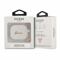 Guess GUA3LSCHSH AirPods 3 kate valge/valge Silikoonist Charm Heart Collection