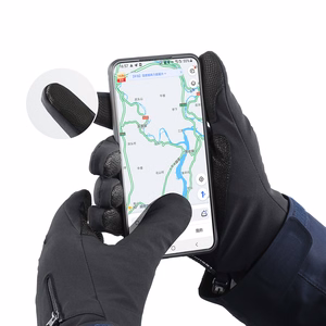 Anti-slip winter phone sports gloves (size XL) - black