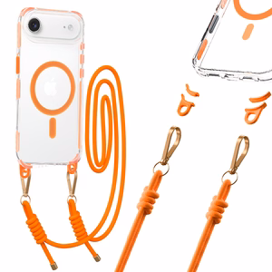 Tel Protect Strap Clear Ümbris jaoks Iphone 17 Air oranž