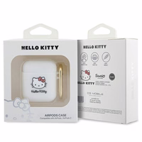 Hello Kitty Silicone 3D Kitty Head ümbris jaoks AirPods 1/2 - valge