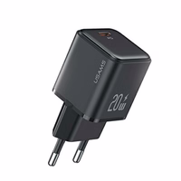 USAMS Võrgulaadija 1xUSB-C PD20W (ainult pea) PD3.0 Fast Charging must X-ron Series CC183TC01 (US-CC183)