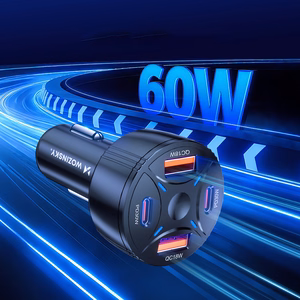 Wozinsky WLS-04 60W autolaadija, 2xUSB-C ja 2xUSB-A, must