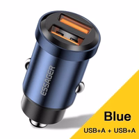 Autolaadija Essager "Gyro Mini" Sinine 30W (2xQC3.0)