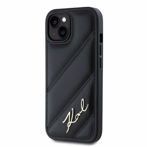 Karl Lagerfeld Diagonal Quilted Script ümbris jaoks iPhone 14 / 15 / 13 - must