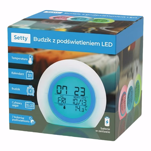 Setty alarm clock with LED light blue JZ-212