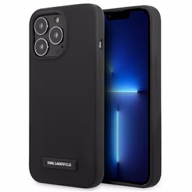 Karl Lagerfeldi silikoonist plaadikott iPhone 13 Pro Max'ile - must