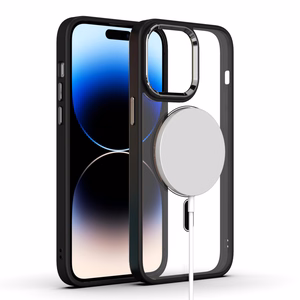 Магнитный прозрачный чехол Tel Protect для iPhone 15 Pro Max голубой
