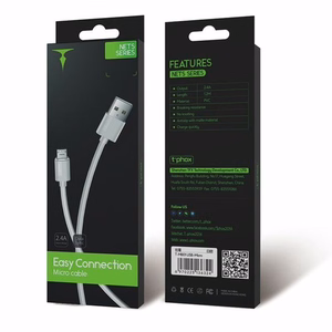 CABLE T-PHOX NETS MICRO USB WHITE 3A ; PVC ; 1,2M