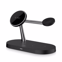 Tech-Protect A12 3in1 MagSafe Induktiivne Laadija jaoks Smartphone/Kõrvaklapid/Smartwatch - must