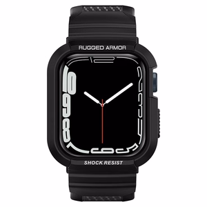 Spigen Rugged Armor Pro чехол с ремешком для Apple Watch 4 / 5 / 6 / 7 / 8 / SE (44/45 мм) - Чёрный