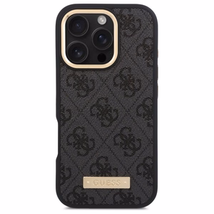 Guess 4G Logo Plate MagSafe Ümbris jaoks iPhone 16 Pro - must