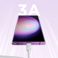 Joyroom Multi-Color Series A14 USB-A / USB-C 3A Kaabel 1.2m - valge