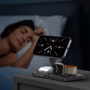 Blavec Induktsioonilaadija BQI-02 Qi 15W magnetiline Magsafe 3 in 1 Apple/Samsung Watch (BQI02-QIMB) must