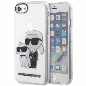 Karl Lagerfeld KLHCI8HNKCTGT iPhone 7/8/ SE 2020 / SE 2022 läbipaistev hardcase Gliter Karl&Choupette