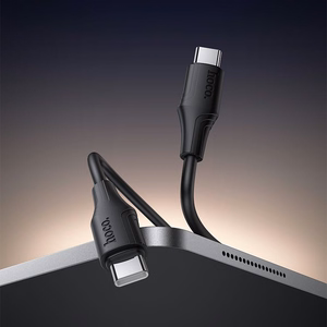 Силиконовый кабель USB C to USB C Hoco 3A 60W 1 м X124 чёрный