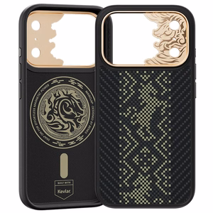 Must Benks Magnetic Armor Pro Knight kevlari ja metallraamiga ümbris (C.K.FL.AP.GD.B072) mudelitele iPhone 18 Pro / iPhone 17 Pro Camera Controli nupuga