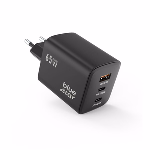 Phone charger sinine Star GaN 2 x USB C + USB A QC4.0 PD 4A 65W VT-43 must
