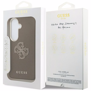 Guess Grained Big 4G Metal Logo Чехол для Samsung Galaxy S26+ - коричневый