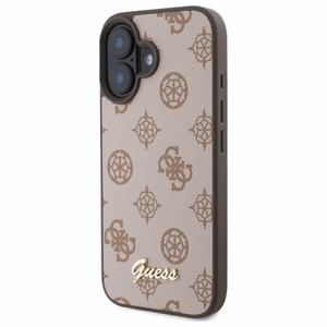 Guess Peony Script MagSafe iPhone 16 Ümbris - Brown