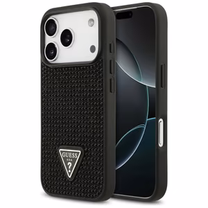 Guess Rhinestone Triangle Logo чехол для iPhone 17 Pro - черный