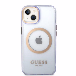 Guess GUHMP14SHTCMU iPhone 14 6.1" lilla/lilla hard ümbris kuldne Outline Translucent MagSafe
