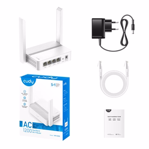Cudy WR1200E беспроводной роутер Fast Ethernet двухдиапазонный (2,4 ГГц / 5 ГГц) белый