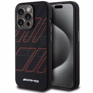 AMG Silicone Large Rhombuses Pattern MagSafe ümbris jaoks iPhone 15 Pro - must