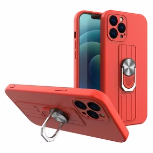 Ring Чехол силиконовый с кольцом-держателем и подставкой для Xiaomi Redmi 10X 4G / Xiaomi Redmi Note 9 красный