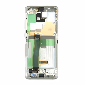 LCD screen Samsung G988 S20 Ultra with touch screen and frame White original (service pack)