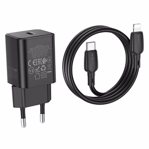 Borofone Wall Laadija BN13 Safety GaN - Type C - PD 30W with Type C to Lightning Kaabel must