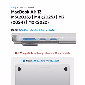 Spigen AirSkin ümbris MacBook Air 13" 2023 / 2024 / 2025 / 2026 jaoks – läbipaistev