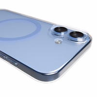 Puro Lite Mag TPU+PC Ümbris Compatible with MagSafe jaoks iPhone 17 - Läbipaistev with Sinine Ring