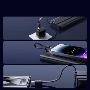 Akupank Joyroom JR-PBF19 must 10000mAh 22.5W (PD / QC3.0) + integreeritud Type-C / Lightning kaablid