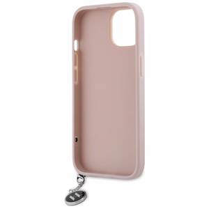 Karl Lagerfeld Saffiano Rhinestones & Charm ümbris jaoks iPhone 15 / 14 / 13 - roosa