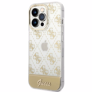 Guess GUHCP14LHG4MHG iPhone 14 Pro 6.1 "kuldne / kuldne hardcase 4G Pattern Script