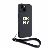 DKNY Wrist Strap Stock Logo ümbris jaoks iPhone 15 / 14 / 13 - must