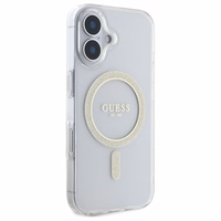 Guess GUHMP16MHFGERET iPhone 16 Plus 6.7" läbipaistev hardcase IML Glitter Circle MagSafe