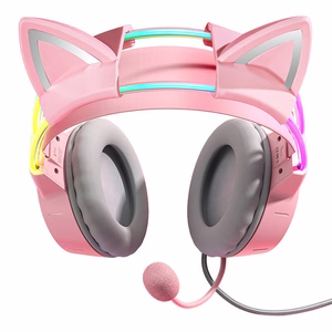 ONIKUMA X15Pro Gaming Kõrvaklapid roosa/Cat Ears