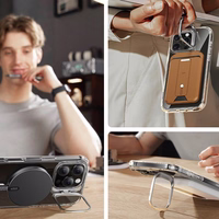 ESR Classic Hybrid Kickstand Halolock MagSafe Ümbris Set with Stand + Karastatud klaas jaoks iPhone 16 Pro - Clear