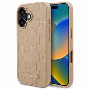 Karl Lagerfeld Hot Stamp Magsafe iPhone 16 Ümbris - Beige