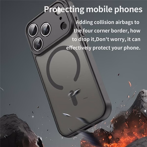 Must magnetiline matt kukkumiskindel PC- ja TPU-ümbris iPhone 18 Pro / 17 Pro jaoks
