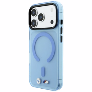 BMW M IML Frosted Metal Logo & Trims MagSafe ümbris mudelile iPhone 17 Pro Max / 18 Pro Max – sinine