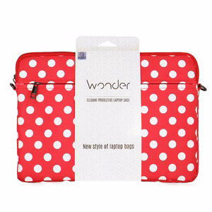 Wonder Sleeve Laptop 13-14 inches red polka-dot