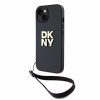 DKNY Wrist Strap Stock Logo ümbris jaoks iPhone 14 / 15 / 13 - must