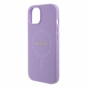 Guess Saffiano MagSafe чехол для iPhone 15 Plus - фиолетовый