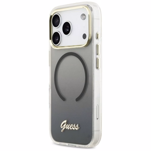Guess IML Gradient Script Metal MagSafe чехол iPhone 17 Pro - черный