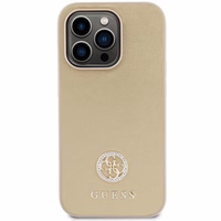 GUESS ümbris jaoks IPHONE 15 Pro GUHCP15LPS4DGPD (Strass Metal Logo) kuldne