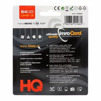 IMRO memory card microSD 64GB 100MB/s class 10 UHS 3 with adapter SD