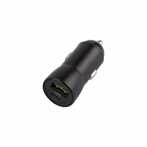 Maxlife MXCC-04 PD QC autolaadija 1x USB-C 1x USB 20W must + USB-C - Lightning kaabel 27W