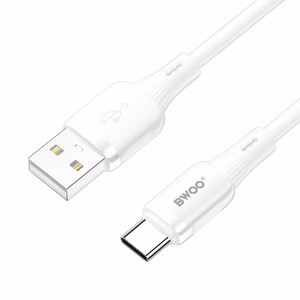 BWOO 3A silikoon kaabel X329C USB - USB-C 1m valge